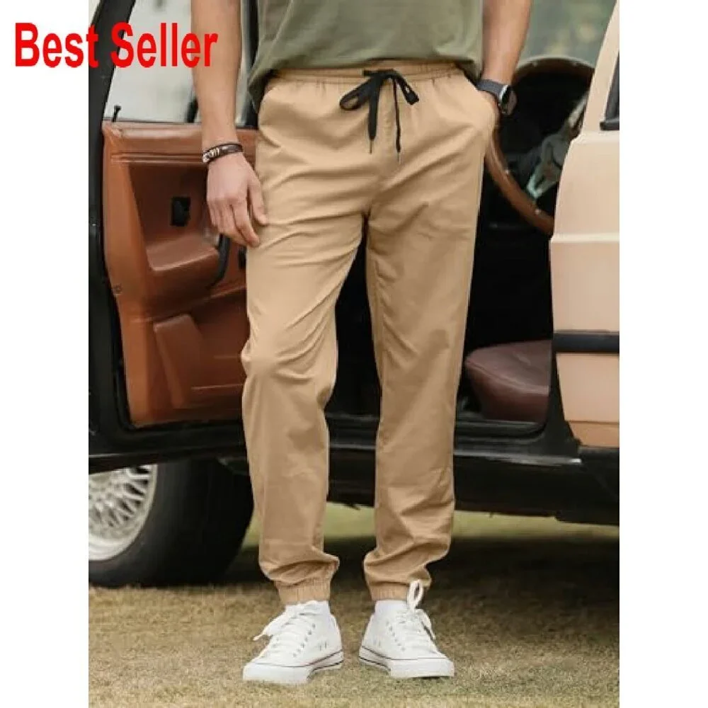 Men's Lightweight Joggers Tapered Fit Casual Athletic Sweatpants Elastic Waist